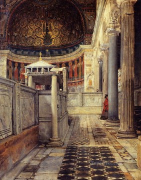 ローマのサンクレメンテ教会の内部 ロマンチックなサー・ローレンス・アルマ・タデマ Oil Paintings